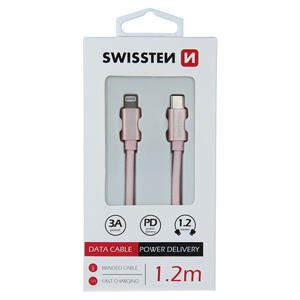 DATA CABLE SWISSTEN TEXTILE USB-C / LIGHTNING 1.2 M ROSE/GOLD 71525205