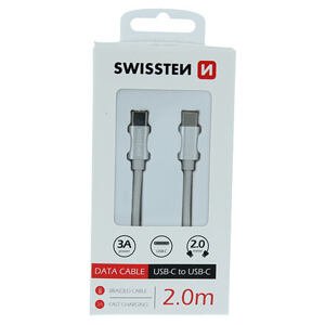 DATA CABLE SWISSTEN TEXTILE USB-C / USB-C 2,0 M SILVER 71528202