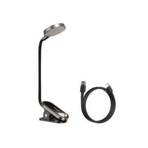 Baseus Home Comfort Reading Mini Clip Lamp + charing cable, 400 mAh, 4000K, 3W Dark Gray (DGRAD-0G)