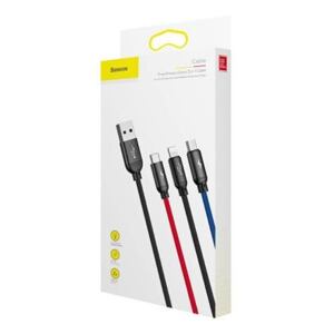 Baseus Cable Three Primary Colors Light/Type-C/Micro Nylon Braid 3.5A 1.2m Black (CAMLT-BSY01)