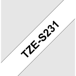 TZE-S231, bílá/černá, 12mm TZES231