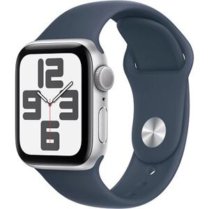 Apple Watch SE (2023) GPS 40mm M/L barva Silver Aluminum Case / Storm Blue Sport Band MRE23QC/A